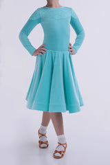 Long sleeve mint velour dress juvenile