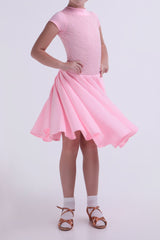 Short sleeves pink juvenile dress 