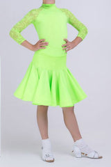 light green juvenile dress dance wear