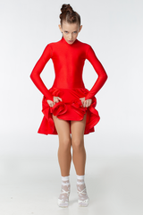 Red juvenile dress dance clothes dance wear dancewear 